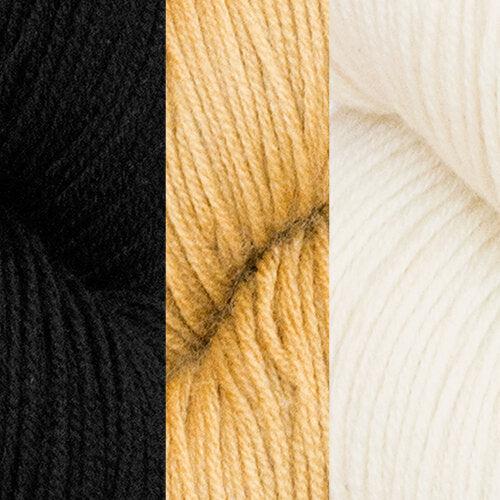 Divanyolu Shawl Kit | Yarn Art in Linen Stitch-Knitting Kits-Urth Yarns-Thuja + Acorn + Ecru-Revolution Fibers