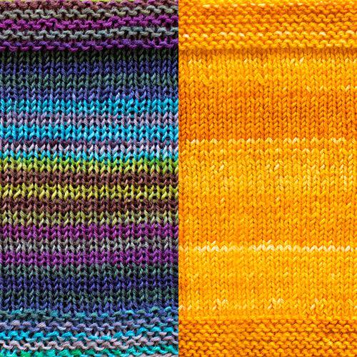 Koza Cocoon Wrap Kit | Yarn Art in Herringbone Stitch-Knitting Kits-Urth Yarns-Uncuffed-Koza 4012 + 53-Revolution Fibers