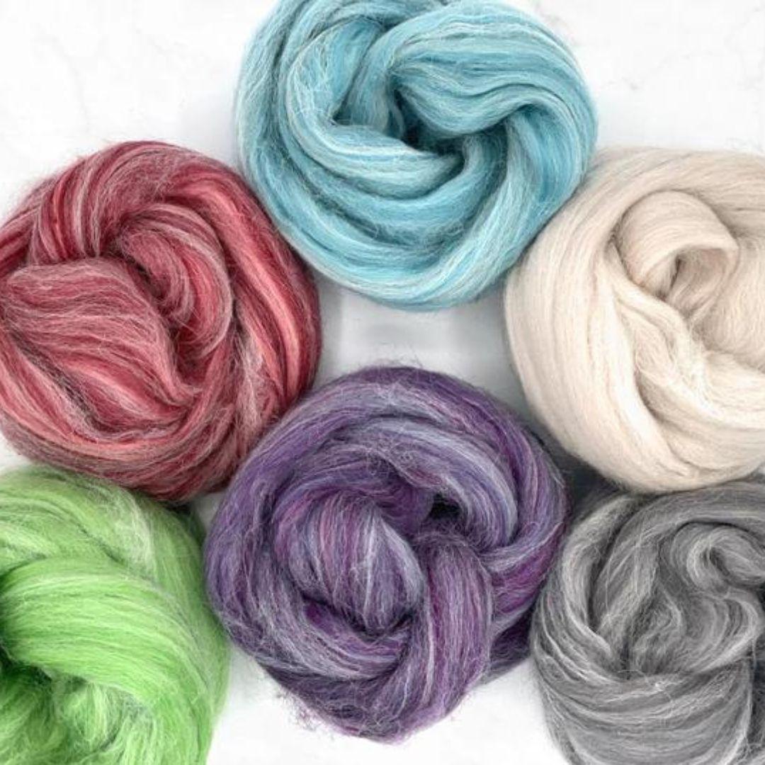 Cascade Range Variety Pack | 6 Super Soft, Luxurious Blended Colors-Wool Roving-Revolution Fibers-Revolution Fibers