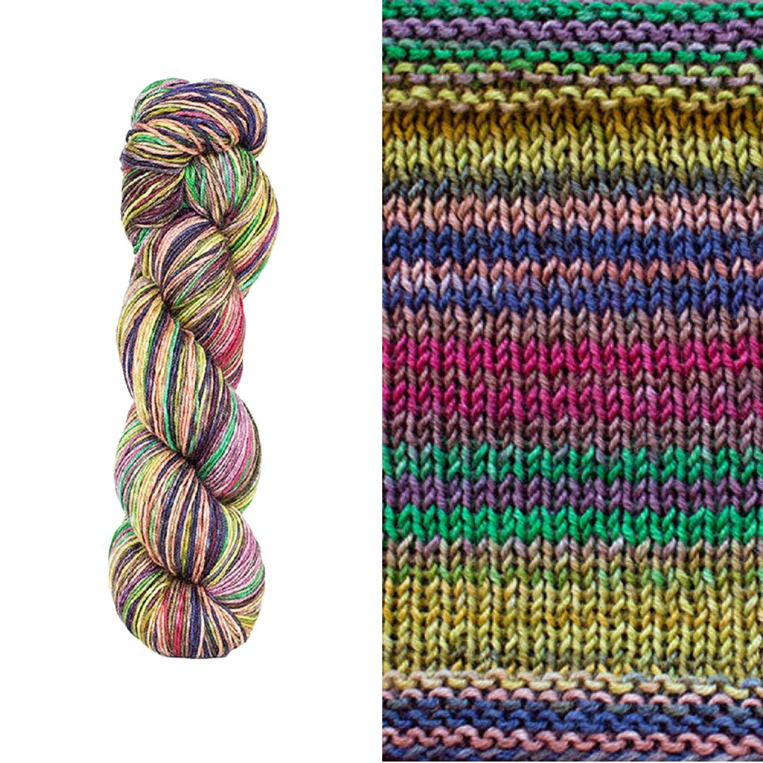Anica Shawl Kit | Yarn Art Using Garter Stitch-Knitting Kits-Urth Yarns-Uneek Fingering 3018-Revolution Fibers