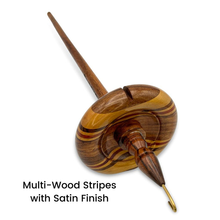 Revolution Fibers Multi-Wood Stripes Drop Spindle