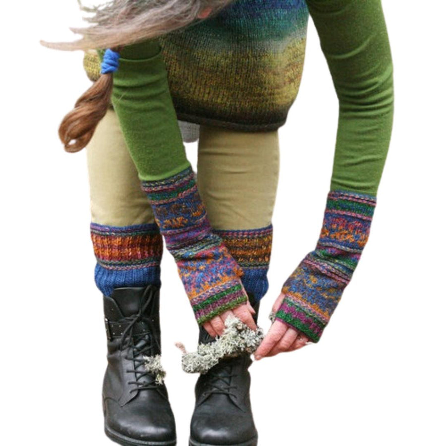 Austra's Boot Cuffs & Wrist Warmers | Fingering Weight-Knitting Kits-Urth Yarns-3001 + Rubia-Revolution Fibers