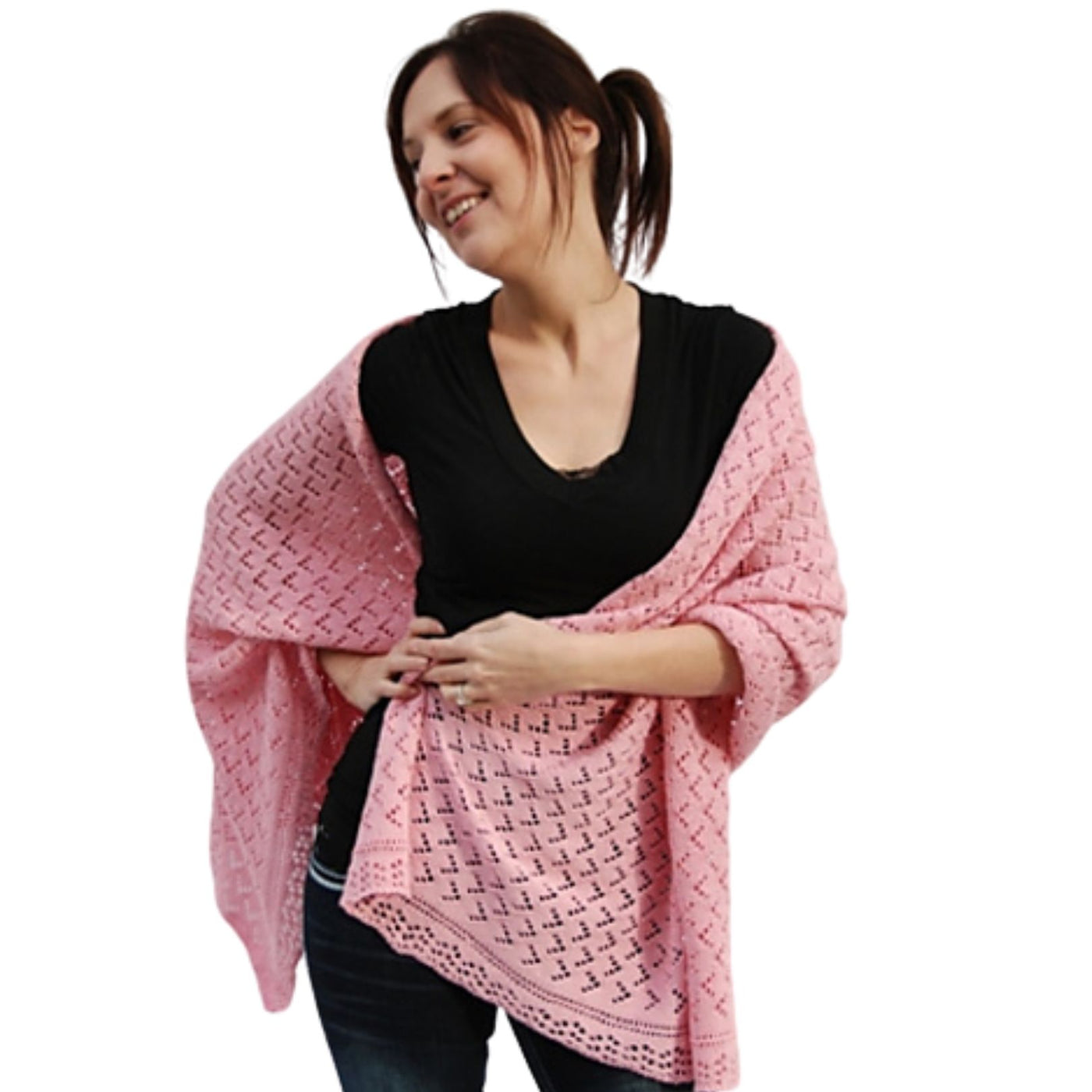Rochelle Shawl Pattern - Cotton Fine-Knitting Patterns-Brown Sheep Yarn-Revolution Fibers