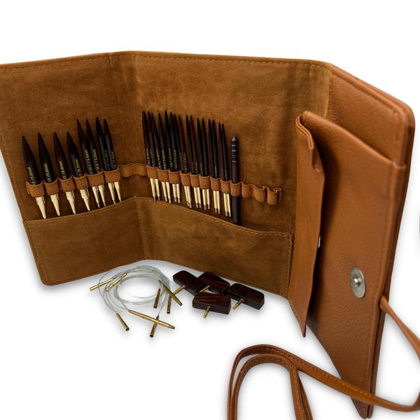 Brown Leather Needle Case, Best of Case for Interchangeable Needle Set,  Leather Case for Knitting Needles, Crochet Case 