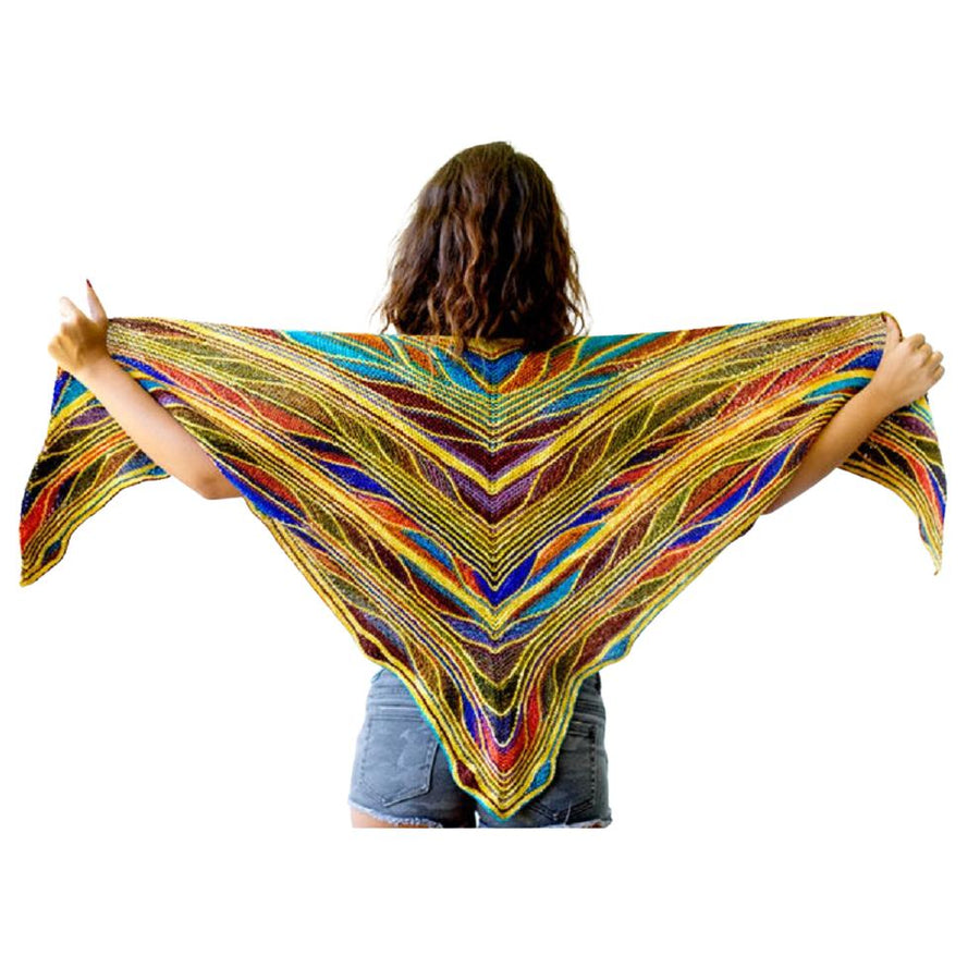 Butterfly Papillon Shawl Kit | Yarn Art Using Elegant Short Rows-Knitting Kits-Urth Yarns-3003 + Grape Leaf-Revolution Fibers