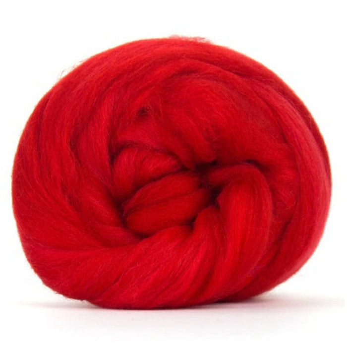 Revolution Fibers Solid Colored Merino Wool Tops | Premium 22 Micron, 64 Count Wool-Wool Roving-Revolution Fibers-Scarlet-Revolution Fibers