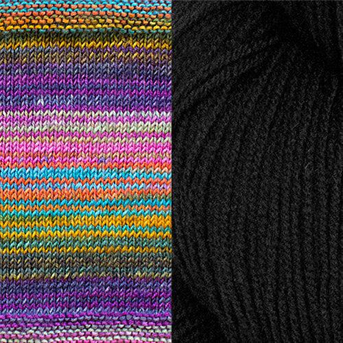 Synchronicity Shawl Kit | Yarn Art Using the Mosaic Knitting Technique-Knitting Kits-Urth Yarns-4010 + Thuja-Revolution Fibers