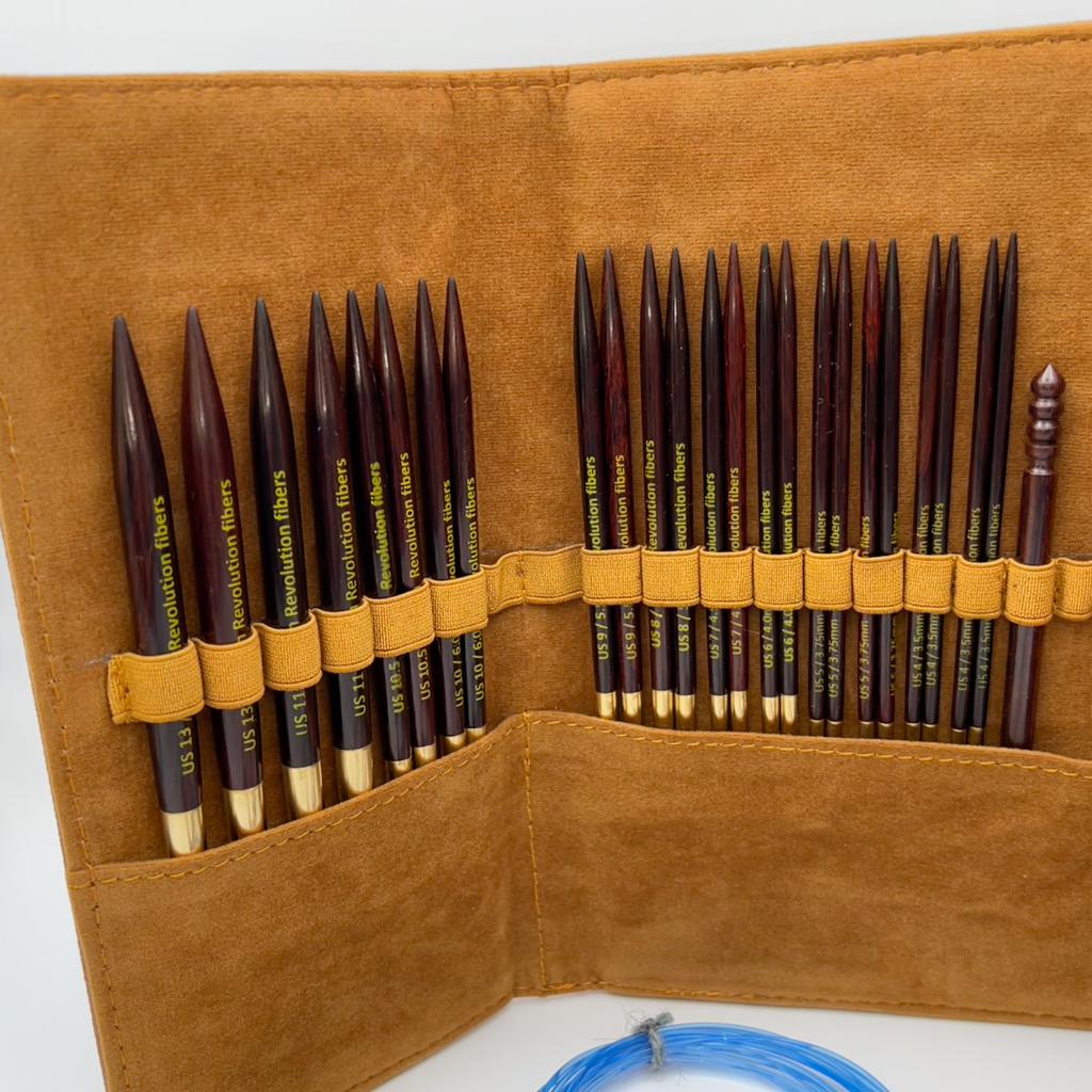 Brown Leather Needle Case, Best of Case for Interchangeable Needle Set,  Leather Case for Knitting Needles, Crochet Case 