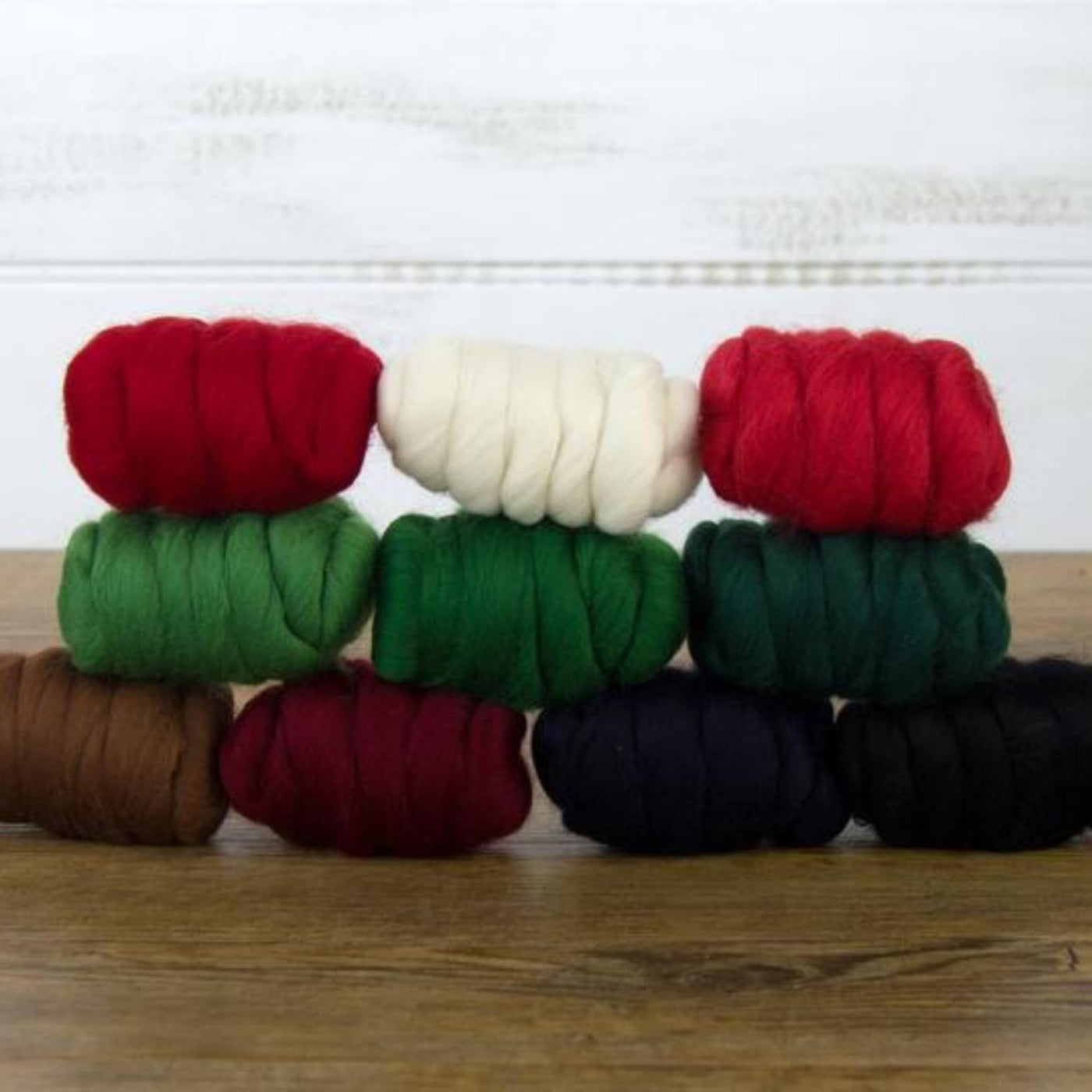 Mixed Merino Wool Variety Pack | Holiday Cheer (Multicolored) 250 Grams, 23 Micron-Wool Roving-Revolution Fibers-Revolution Fibers