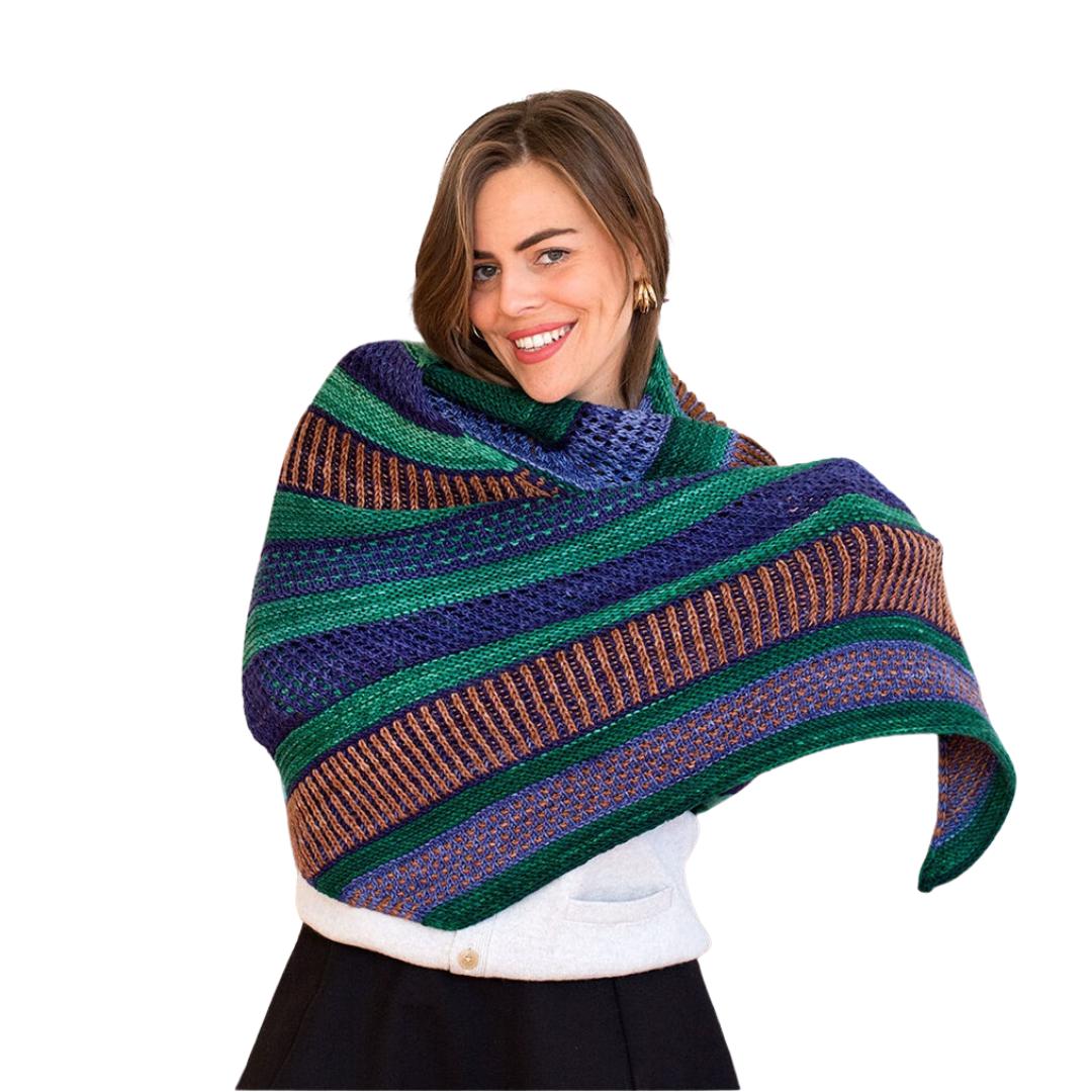 Maya Shawl Kit - 3 Colors | Worsted Weight-Knitting Kits-Urth Yarns-4051 + 60 + 62-Revolution Fibers