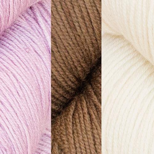 Divanyolu Shawl Kit | Yarn Art in Linen Stitch-Knitting Kits-Urth Yarns-Blueberry + Walnut + Ecru-Revolution Fibers