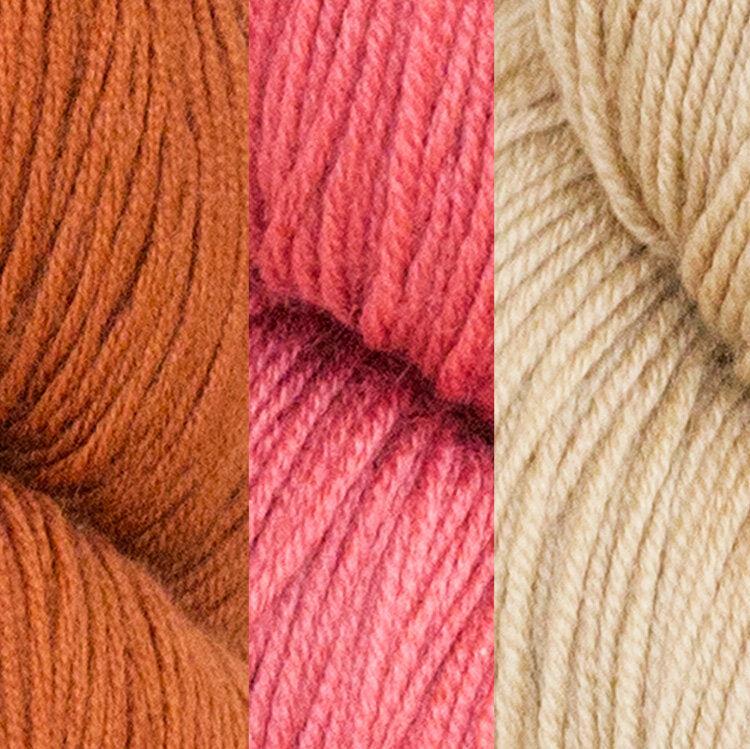 Divanyolu Shawl Kit | Yarn Art in Linen Stitch-Knitting Kits-Urth Yarns-Cinnamon + Cranberry + Hazelnut-Revolution Fibers