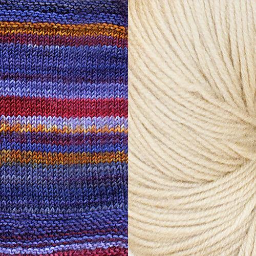 Synchronicity Shawl Kit | Yarn Art Using the Mosaic Knitting Technique-Knitting Kits-Urth Yarns-4017 + Oleaster-Revolution Fibers