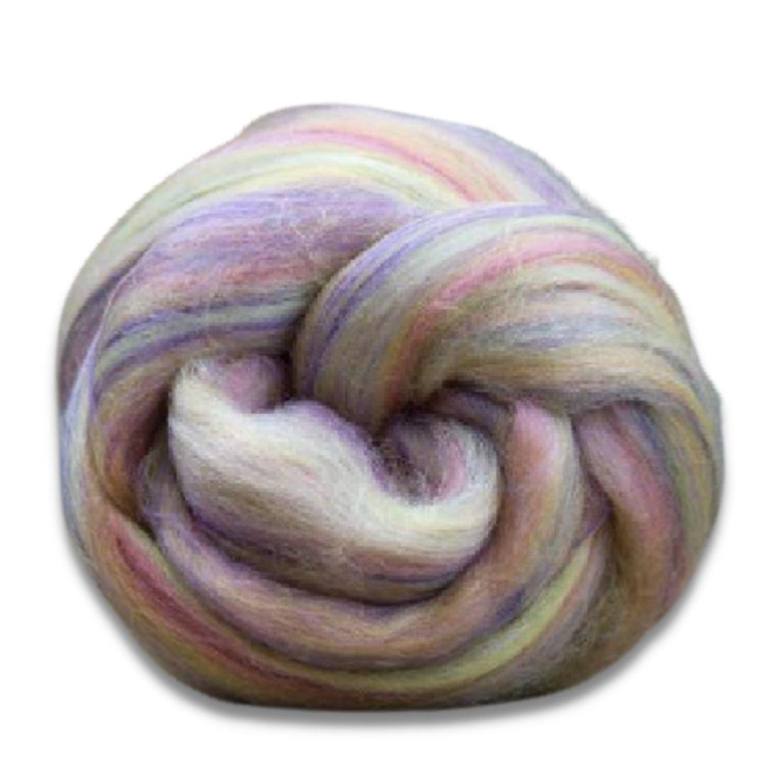 Bambino Range Roving (8 Ounces) | Tonal Blend of 85% Dyed Merino and 15% Dyed Bamboo-Wool Roving-Revolution Fibers-Duckle Daisy Pink-Revolution Fibers