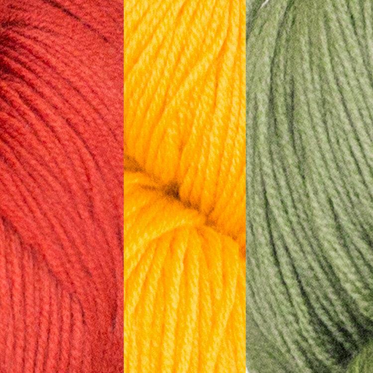 Divanyolu Shawl Kit | Yarn Art in Linen Stitch-Knitting Kits-Urth Yarns-Rubia + Buckthorn + Grape Leaf-Revolution Fibers