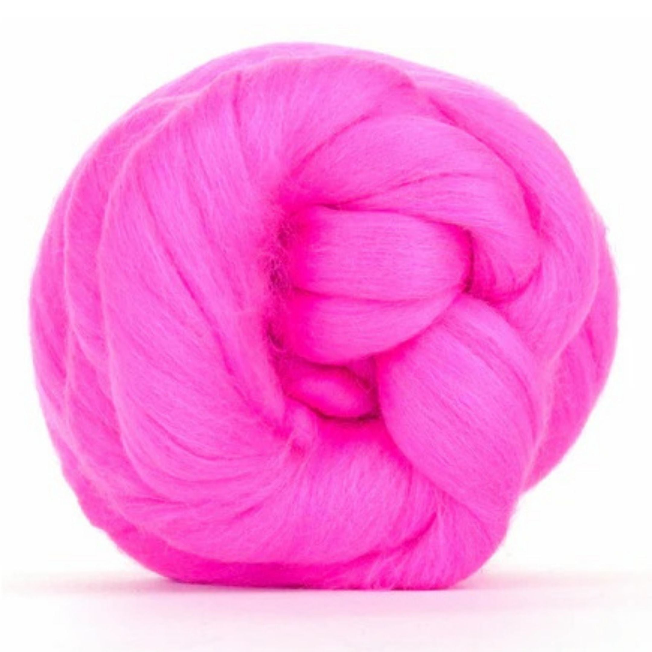 Revolution Fibers Solid Colored Merino Wool Tops | Premium 22 Micron, 64 Count Wool-Wool Roving-Revolution Fibers-Flo Pink-Revolution Fibers
