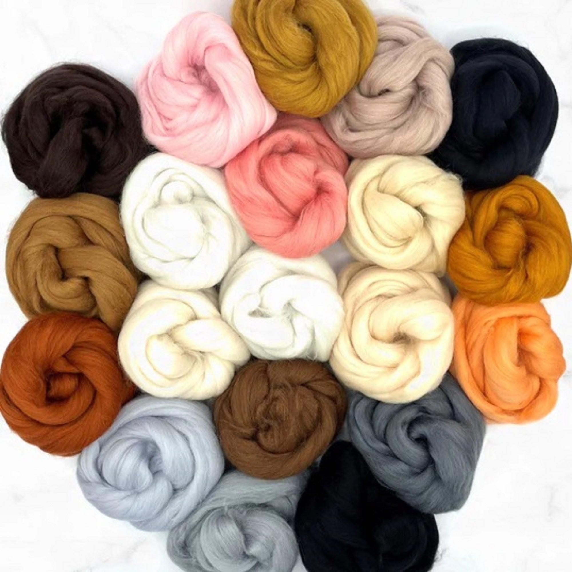 Mixed Merino Wool Variety Pack | All Creatures (Naturals) 500 Grams, 23 Micron-Wool Roving-Revolution Fibers-Revolution Fibers