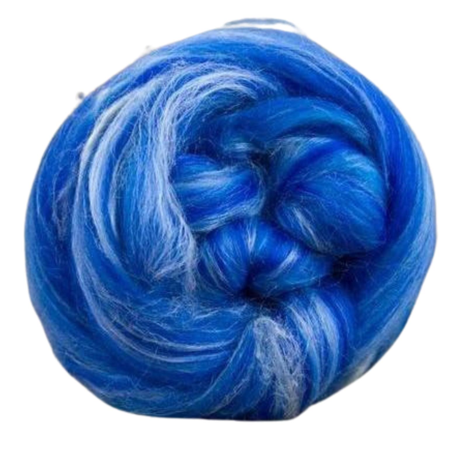 Constellation Range Roving (8 Ounces) | Tonal Blend of 70% Dyed Merino and 30% Fine Tussah Silk, 21 Micron-Wool Roving-Revolution Fibers-Aquila Blue-Revolution Fibers