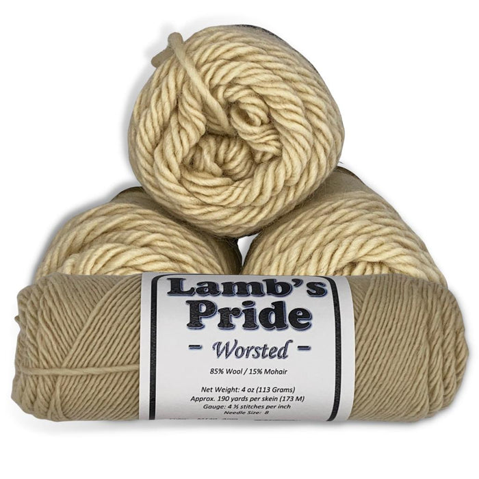 Lamb's Pride Worsted Weight Yarn | 190 Yards | 85% Wool 15% Mohair Blend-Yarn-Brown Sheep Yarn-Aran Tan - M140-Revolution Fibers