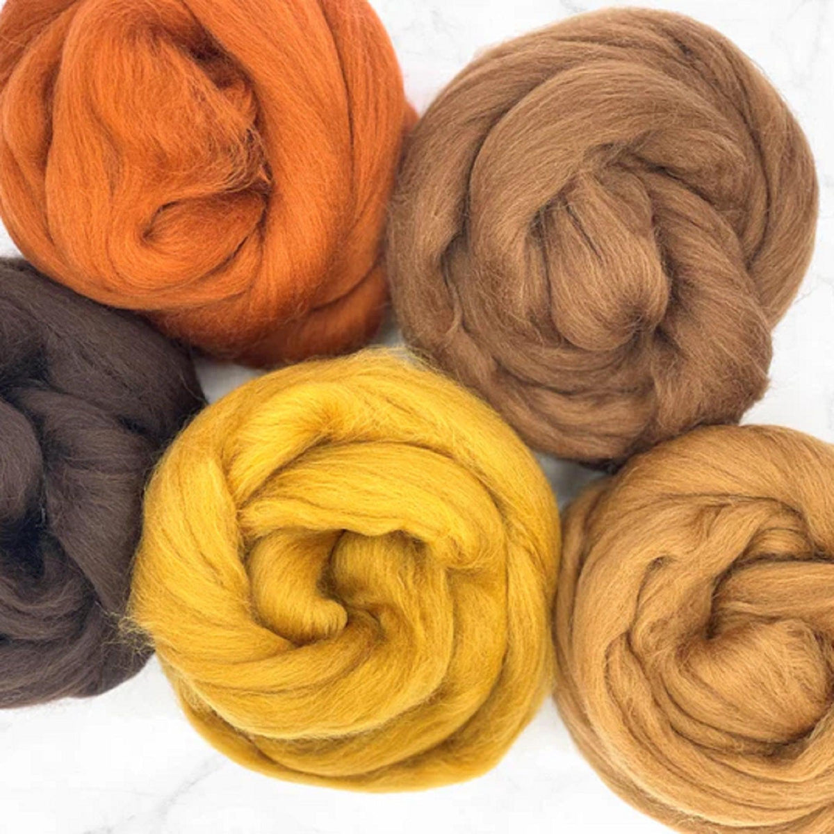 Merino Wool Roving Color Pack Barky Browns — Revolution Fibers