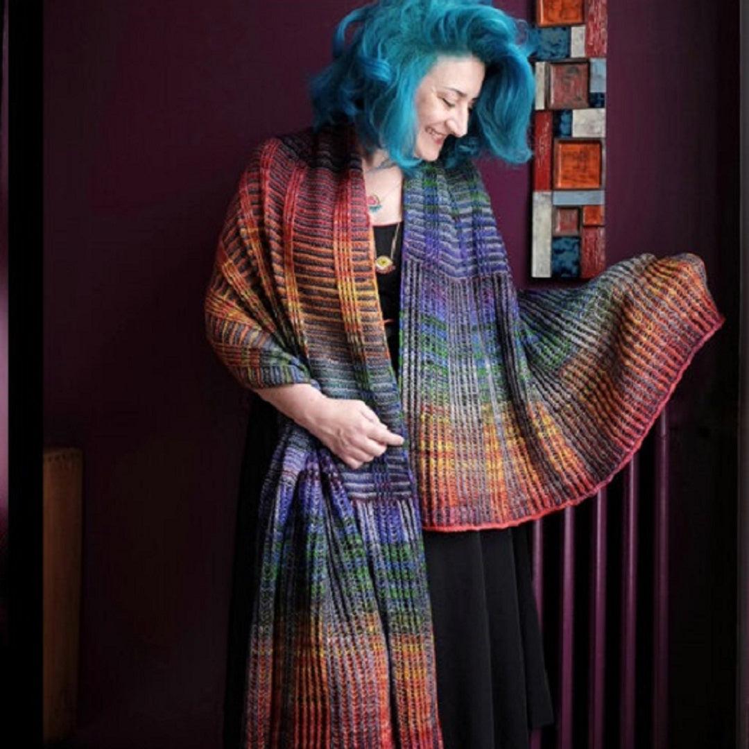 Beaubourg Shawl Kit | Contemporary Yarn Art in a Shawl-Knitting Kits-Urth Yarns-4004 + 4063 (Julie's Choice)-Revolution Fibers