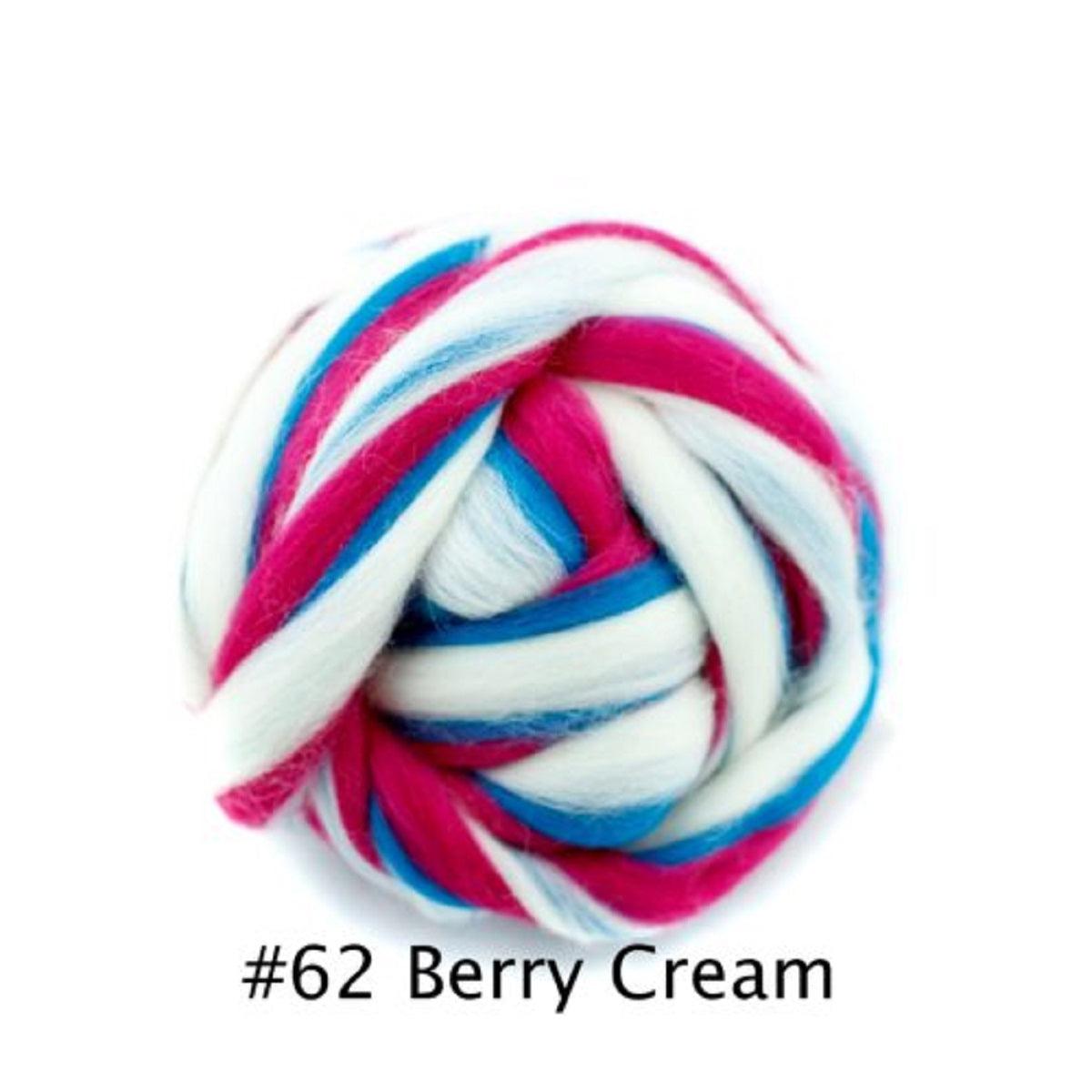 Polish Merino Wool Top - Berry Cream-Wool Roving-Kromski-8 Ounces-Revolution Fibers