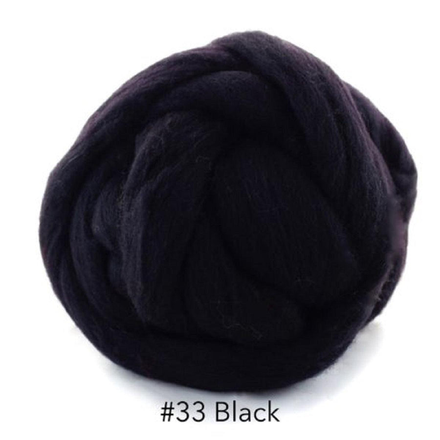Polish Merino Wool Top - Black-Wool Roving-Kromski-8 Ounces-Revolution Fibers
