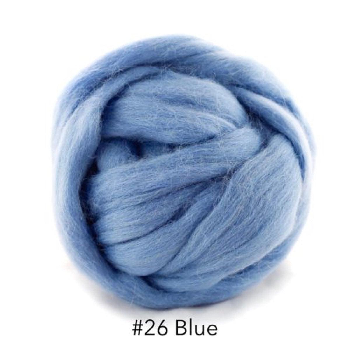 Polish Merino Wool Top - Blue-Wool Roving-Kromski-8 Ounces-Revolution Fibers