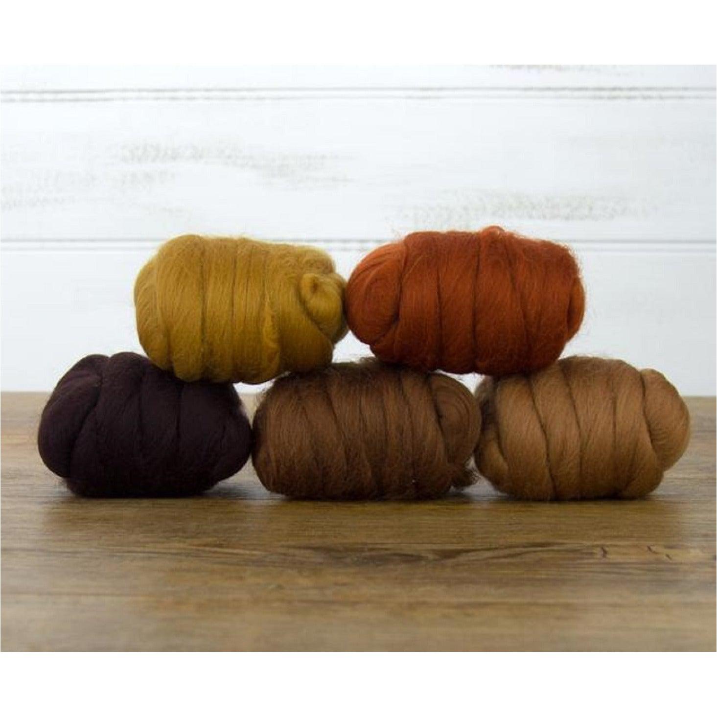 Mixed Merino Wool Variety Pack | Barky Brown (Browns) 250 Grams, 23 Micron-Wool Roving-Revolution Fibers-Revolution Fibers
