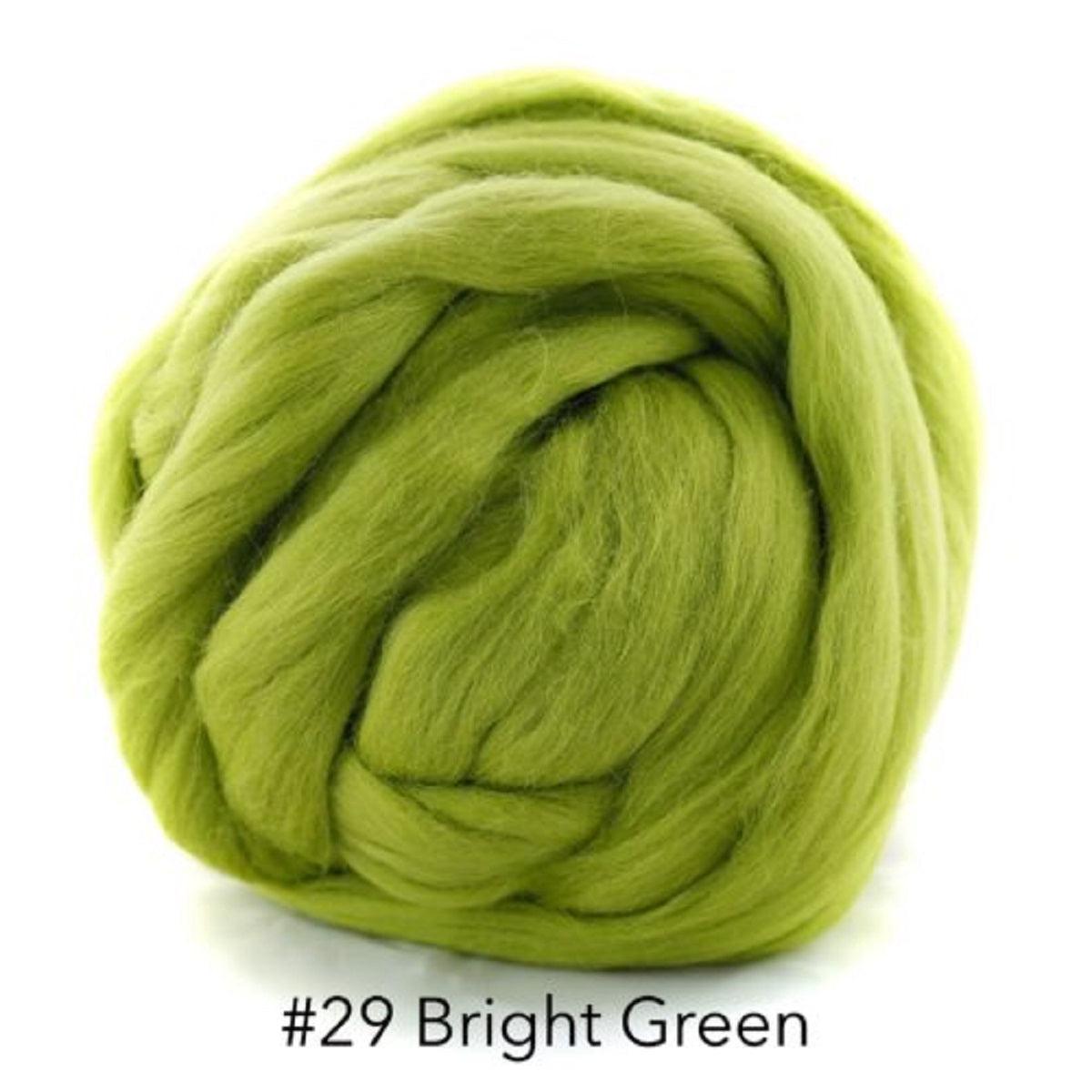 Polish Merino Wool Top - Bright Green-Wool Roving-Kromski-8 Ounces-Revolution Fibers