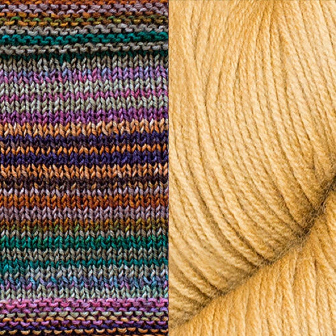 Butterfly Papillon Shawl Kit | Yarn Art Using Elegant Short Rows-Knitting Kits-Urth Yarns-3019 + Acorn-Revolution Fibers