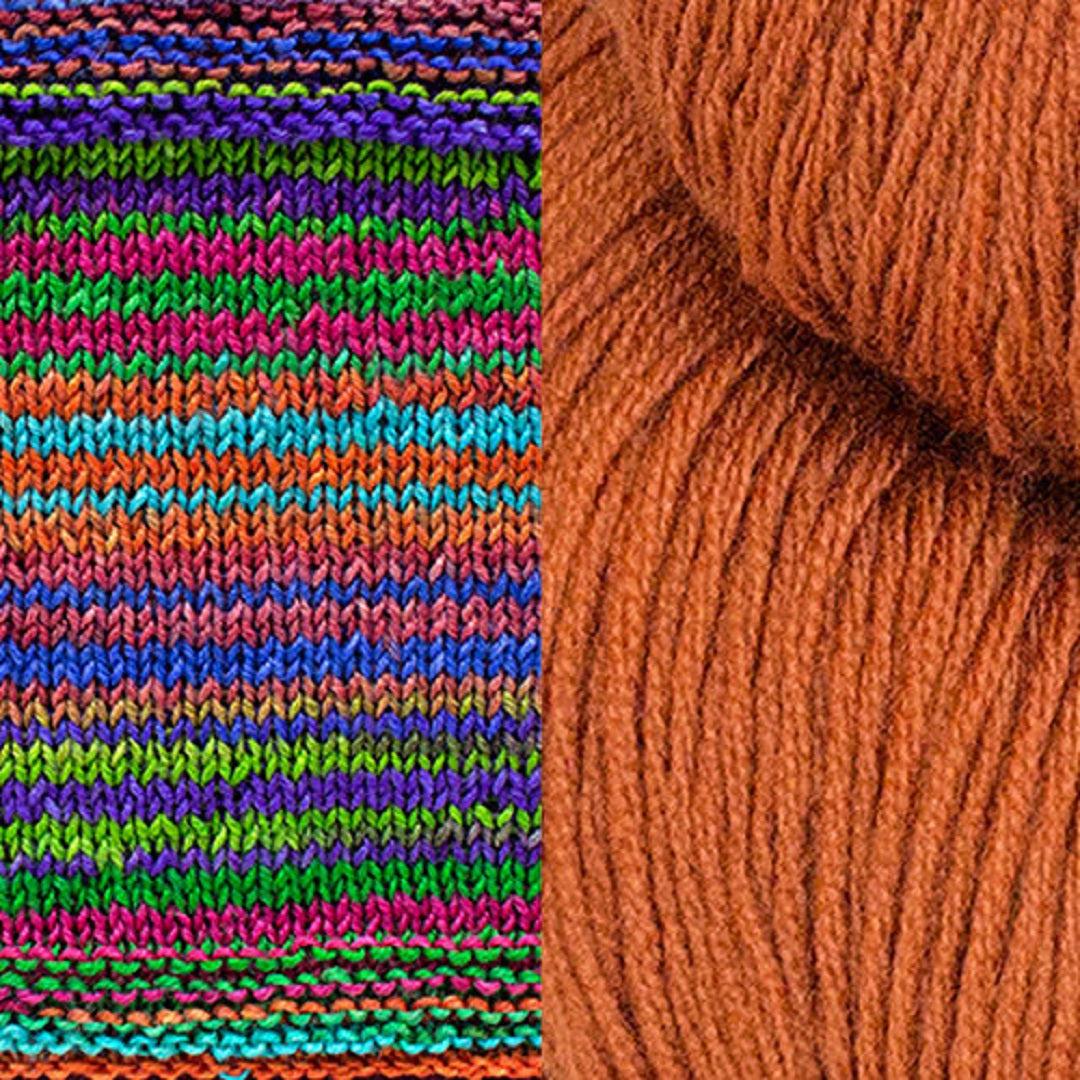 Butterfly Papillon Shawl Kit | Yarn Art Using Elegant Short Rows-Knitting Kits-Urth Yarns-3023 + Cinnamon-Revolution Fibers