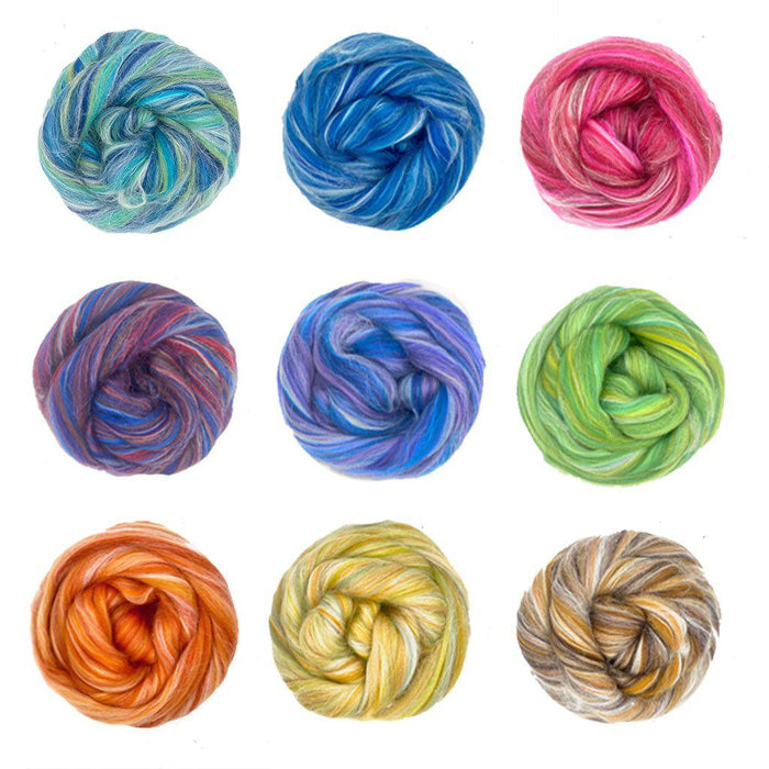 Constellation Range Variety Pack | Tonal Blend of 70% Dyed Merino and 30% Fine Tussah Silk, 21 Micron-Wool Roving-Revolution Fibers-Revolution Fibers