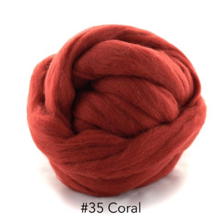 Polish Merino Wool Top - Coral-Wool Roving-Kromski-8 Ounces-Revolution Fibers