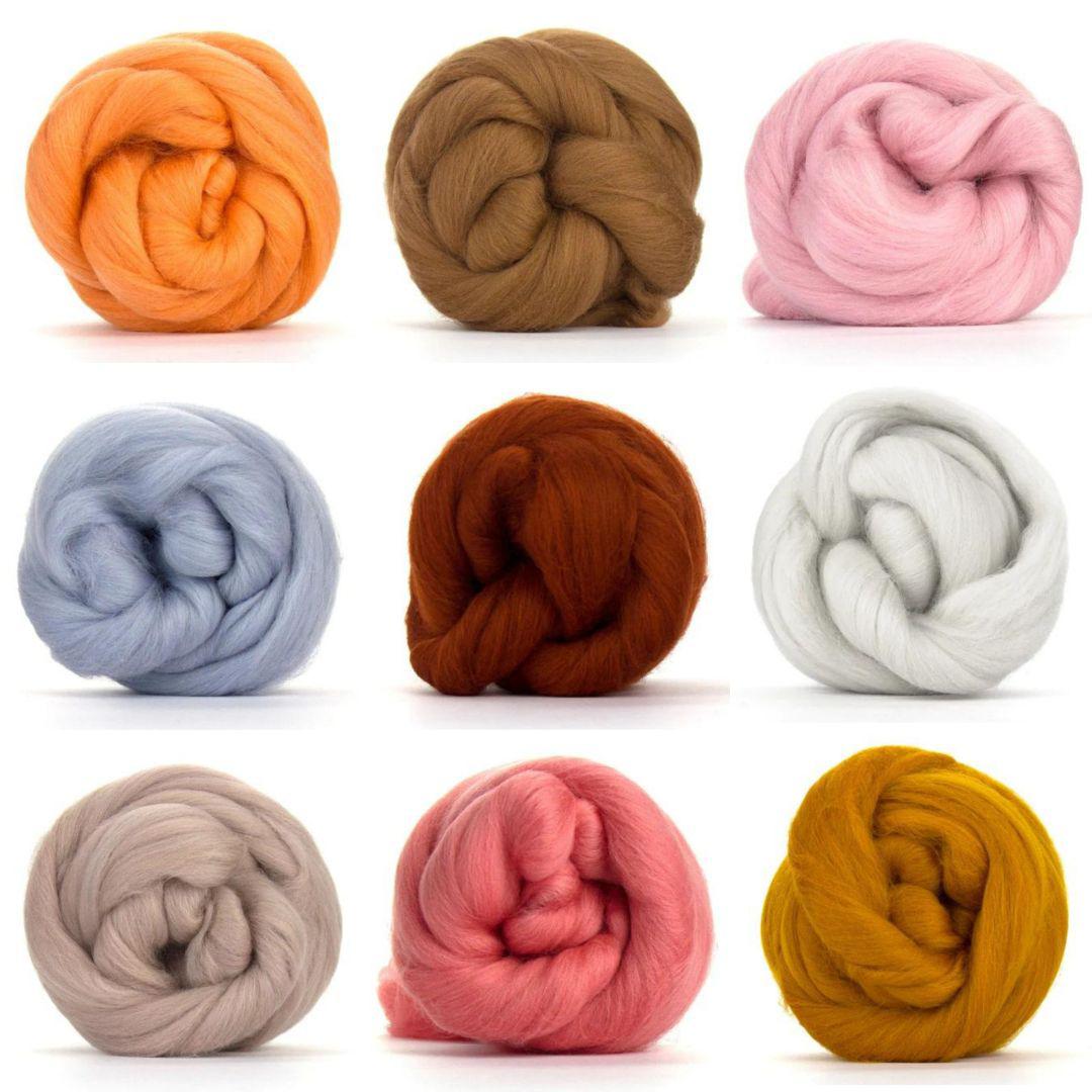Revolution Fibers Solid Colored Merino Wool Tops | Premium 22 Micron, 64 Count Wool-Wool Roving-Revolution Fibers-Amber-Revolution Fibers