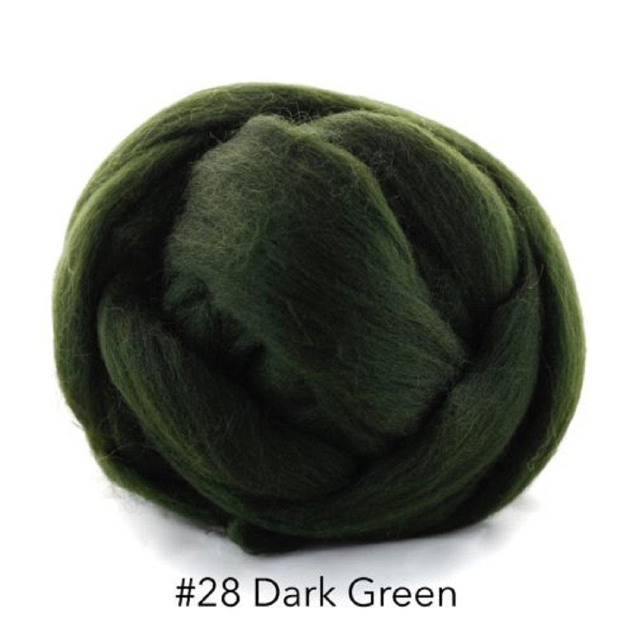 Polish Merino Wool Top - Dark Green-Wool Roving-Kromski-8 Ounces-Revolution Fibers