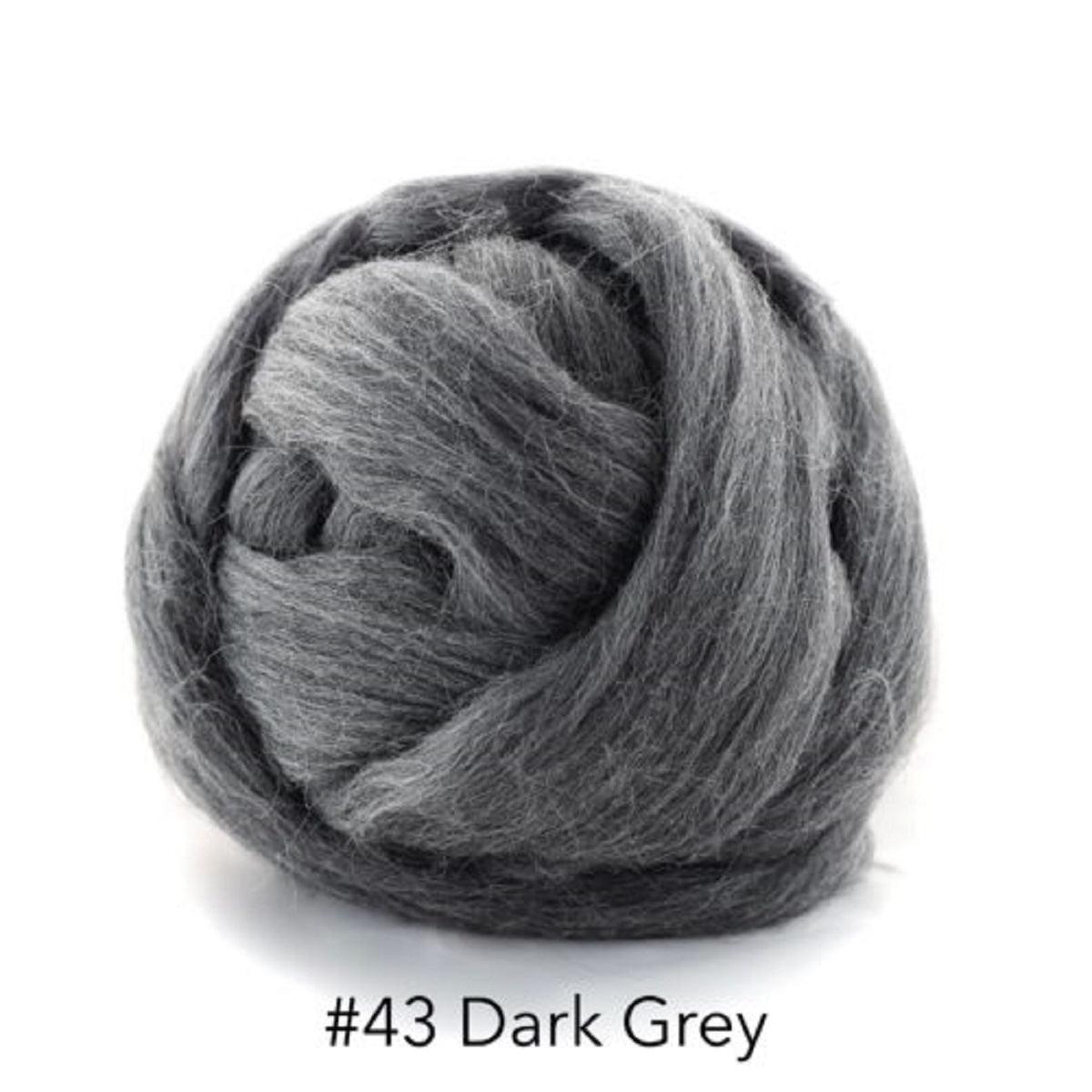 Polish Merino Wool Top - Dark Gray-Wool Roving-Kromski-8 Ounces-Revolution Fibers
