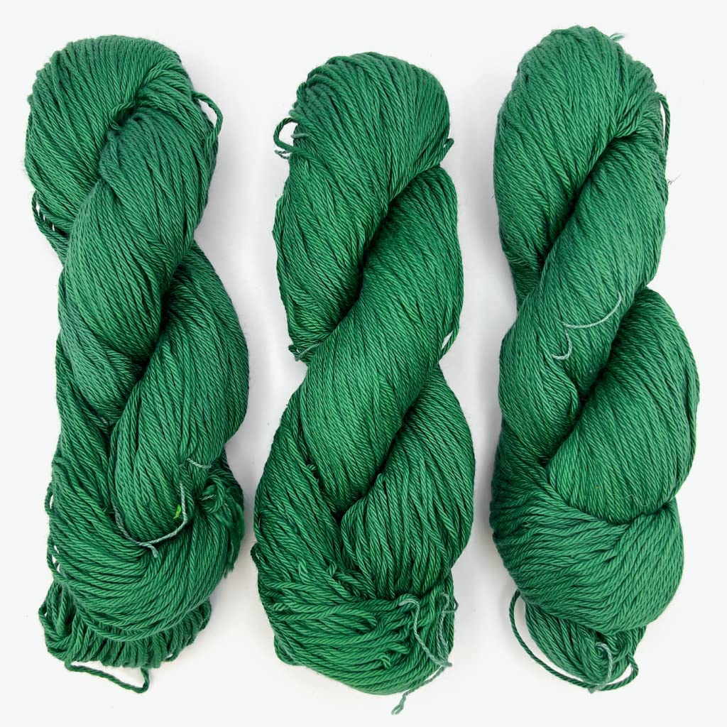 Hand Dyed Cotton Yarn Solid Colored | DK Weight 100 Grams, 200 Yards, 4 Ply-Yarn-Revolution Fibers-Everglade Green-Revolution Fibers