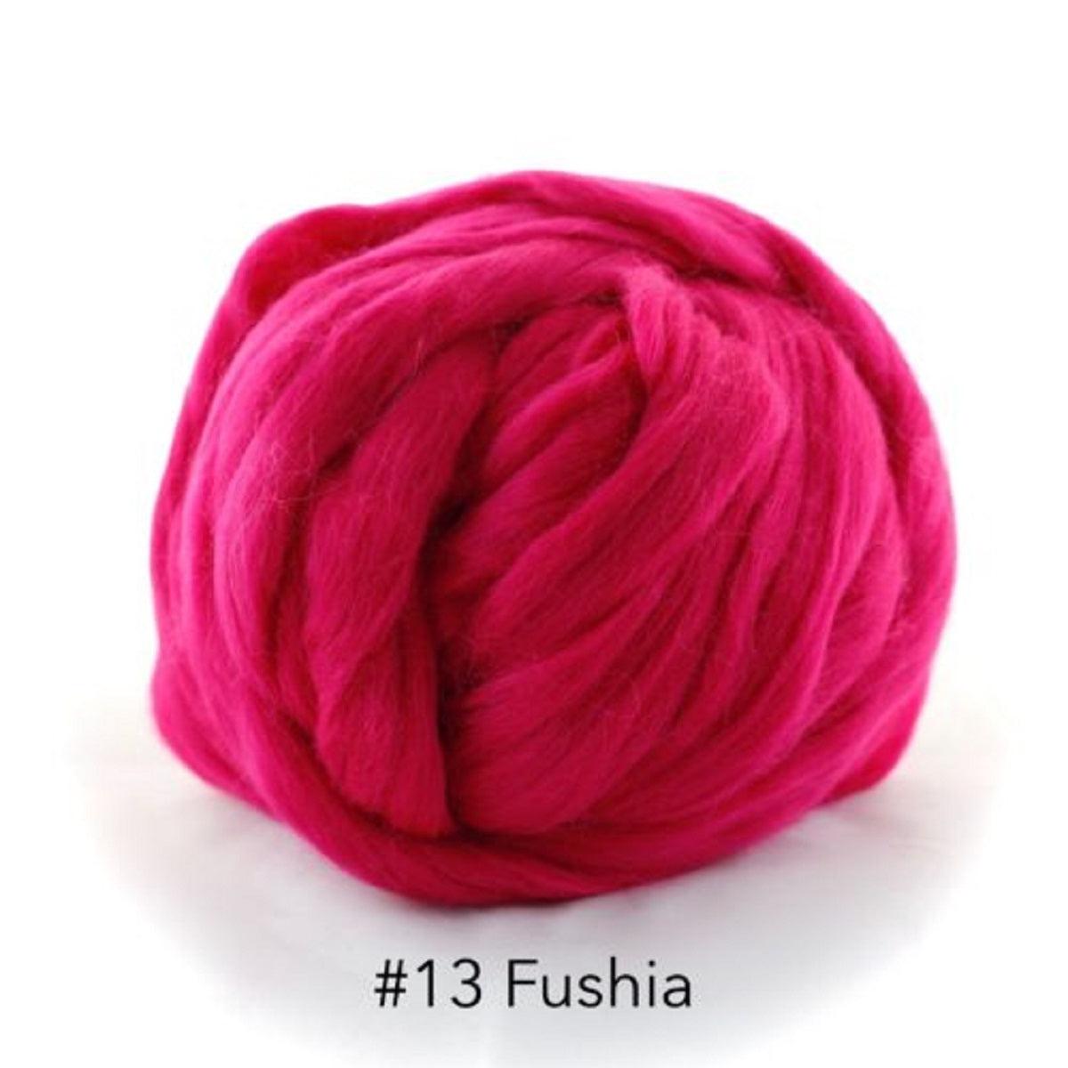 Polish Merino Wool Top - Fushia-Wool Roving-Kromski-8 Ounces-Revolution Fibers