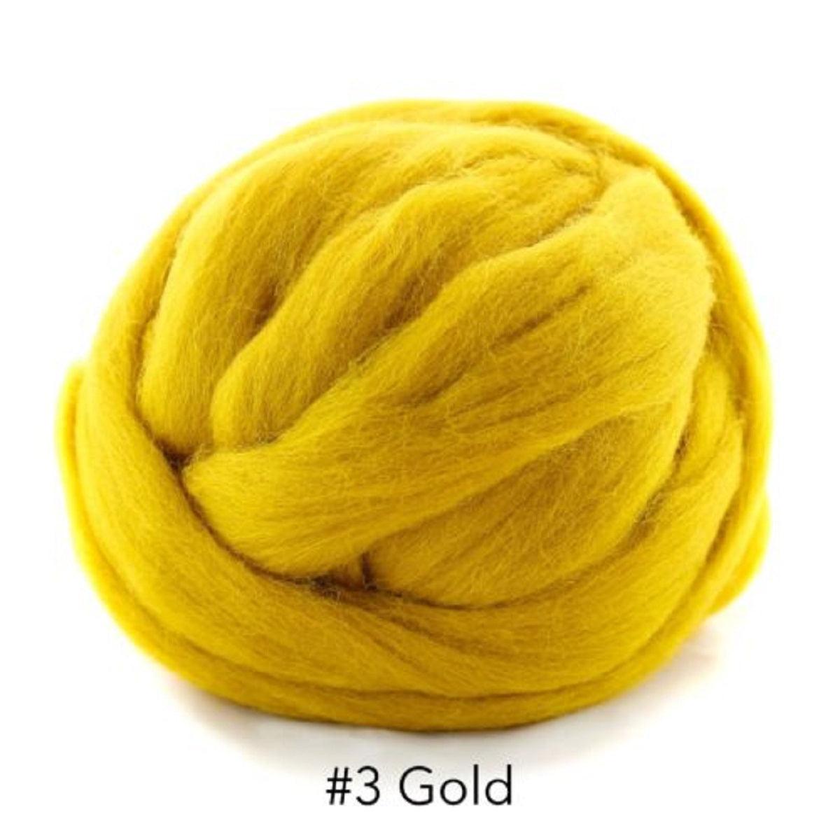 Polish Merino Wool Top - Gold-Wool Roving-Kromski-8 Ounces-Revolution Fibers