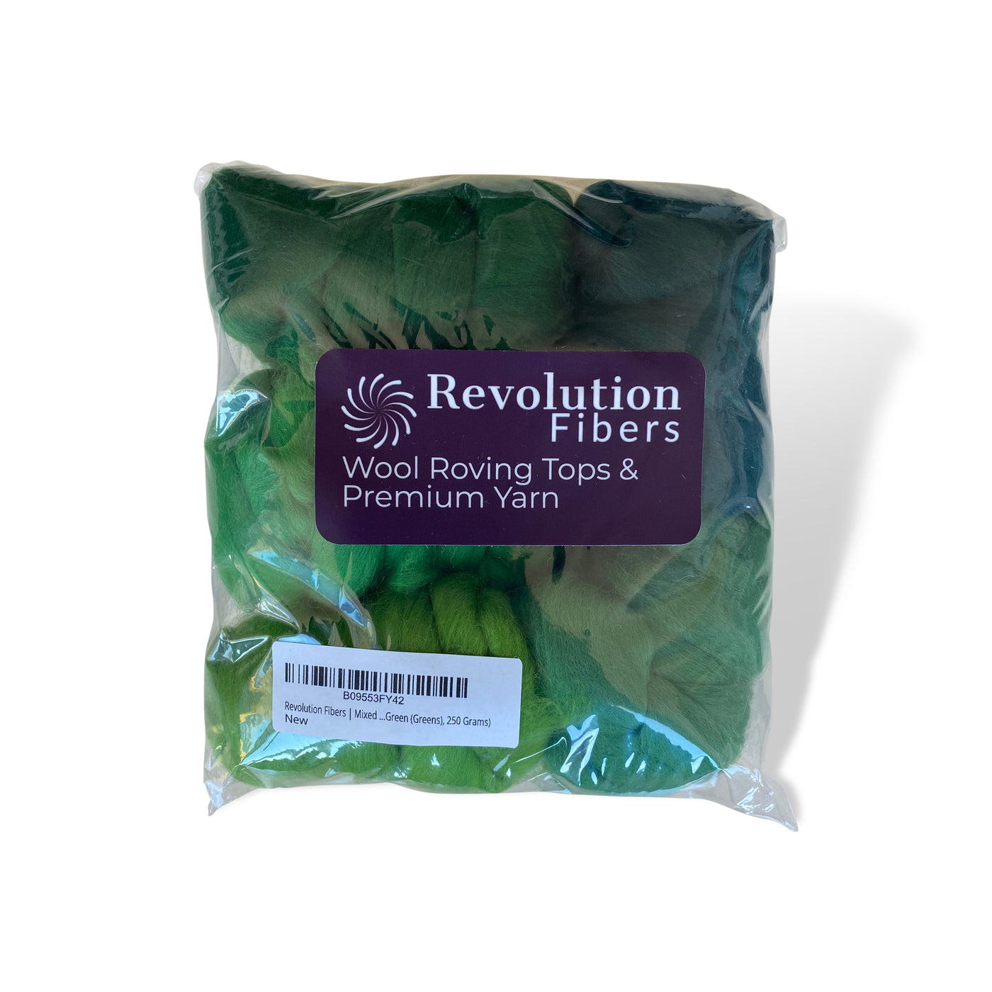 Mixed Merino Wool Variety Pack | Grand Green (Greens) 250 Grams, 23 Micron-Wool Roving-Revolution Fibers-Revolution Fibers