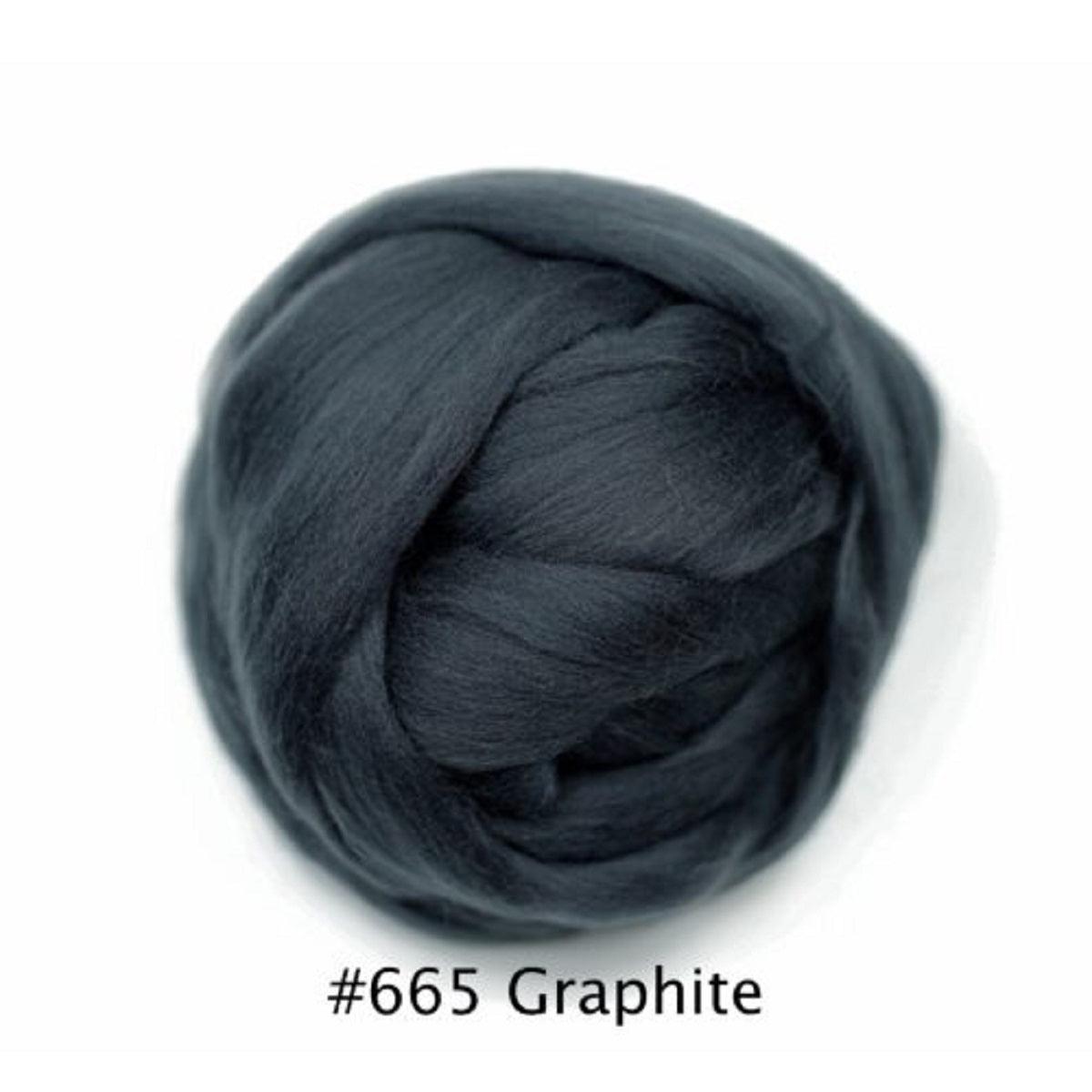 Polish Merino Wool Top - Graphite-Wool Roving-Kromski-8 Ounces-Revolution Fibers
