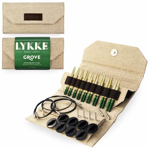 Grove 3.5 inch interchangeable needle set Jute - K-LYKKE-GR-35IC-SET-BEIGE