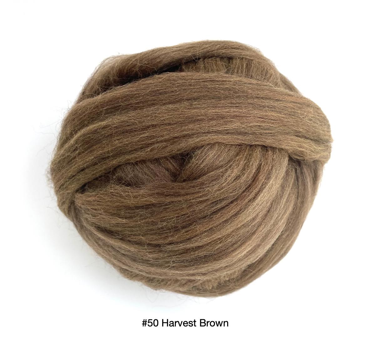 Polish Merino Wool Top - Harvest Brown-Wool Roving-Kromski-8 Ounces-Revolution Fibers