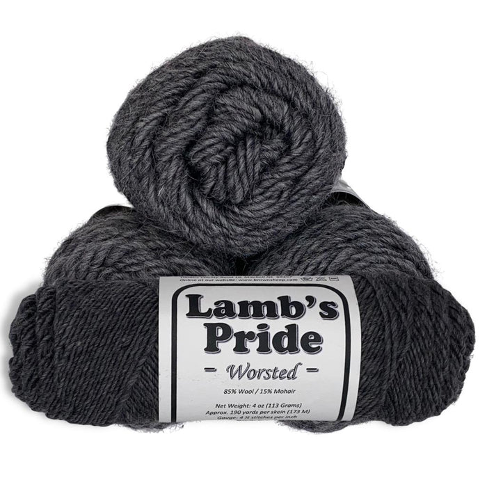 Lamb's Pride Worsted Weight Yarn | 190 Yards | 85% Wool 15% Mohair Blend-Yarn-Brown Sheep Yarn-Heather Charcoal - M04-Revolution Fibers