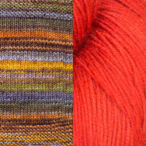 Laima's Boot Cuffs & Wrist Warmers | Fingering Weight-Knitting Kits-Urth Yarns-3001 + Rubia (sample colors)-Revolution Fibers
