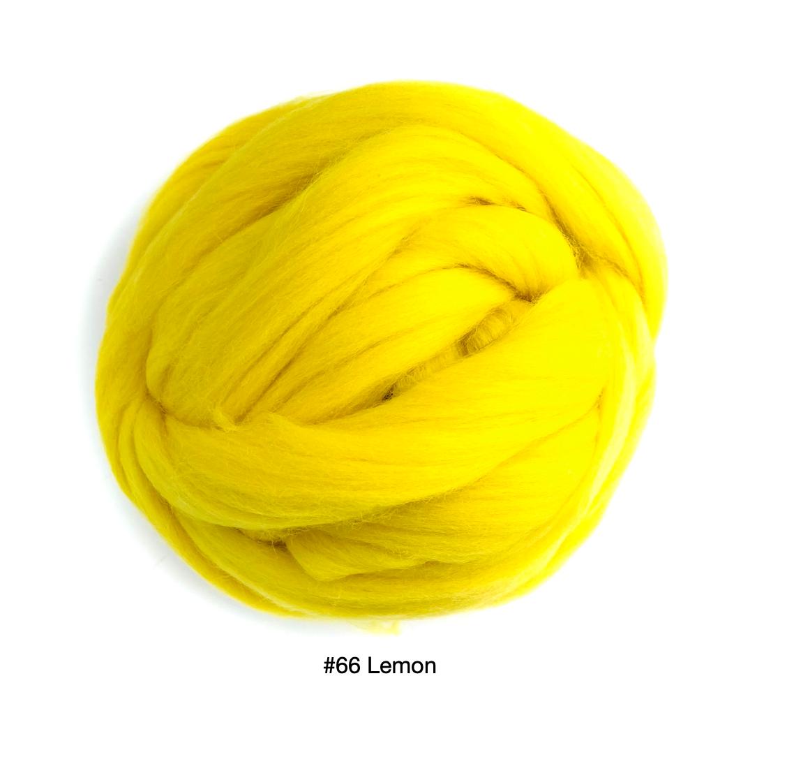 Polish Merino Wool Top - Lemon-Wool Roving-Kromski-8 Ounces-Revolution Fibers