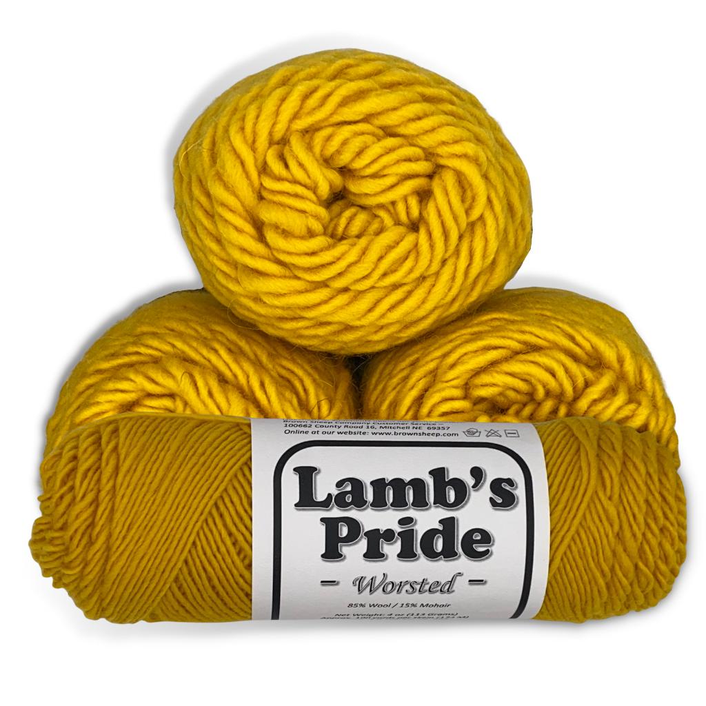 Lamb's Pride Worsted Weight Yarn | 190 Yards | 85% Wool 15% Mohair Blend-Yarn-Brown Sheep Yarn-Lemon Drop Yellow - M155-Revolution Fibers