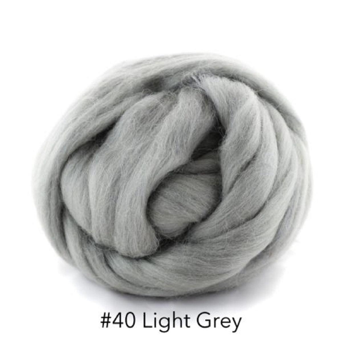 Polish Merino Wool Top - Light Gray-Wool Roving-Kromski-8 Ounces-Revolution Fibers