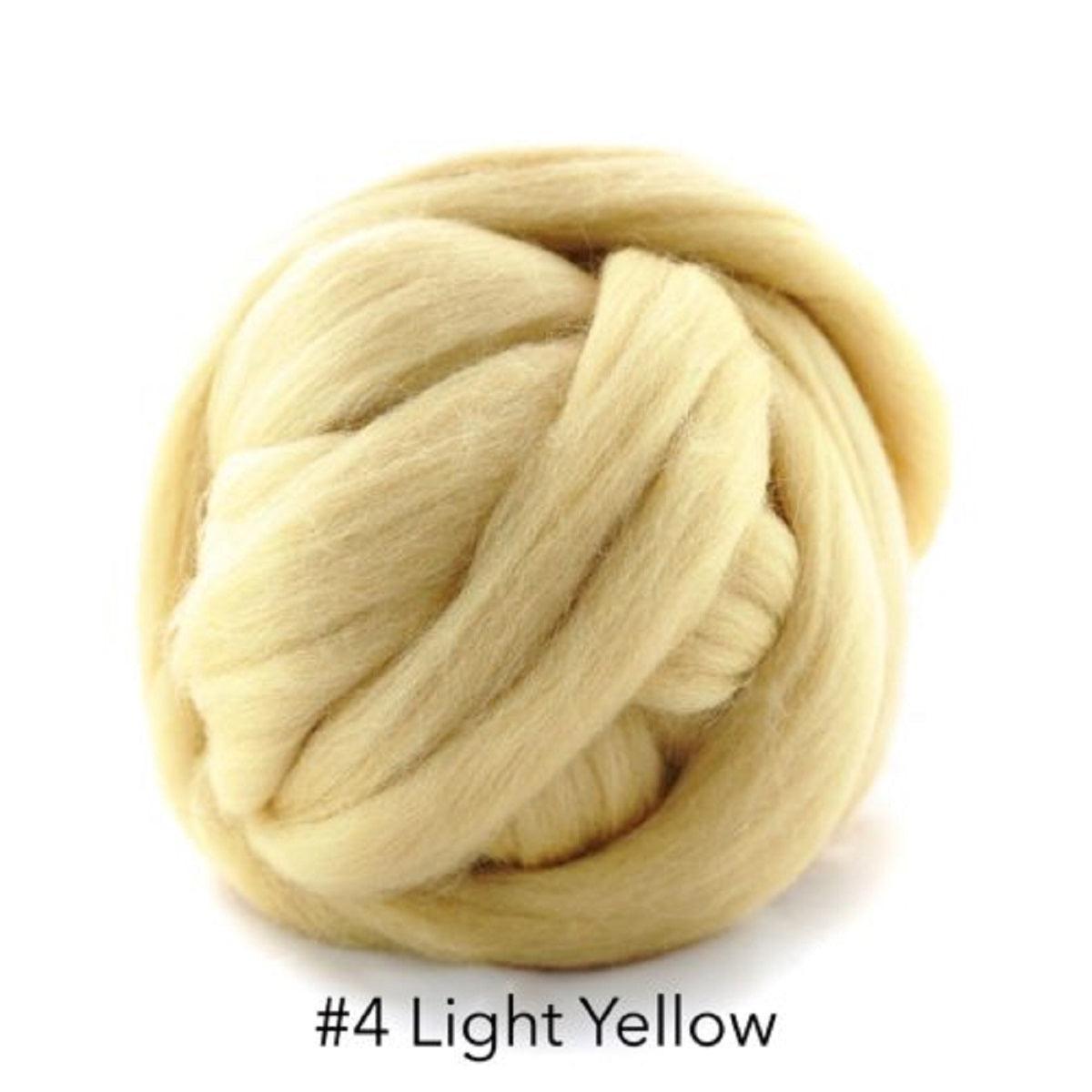 Polish Merino Wool Top - Light Yellow-Wool Roving-Kromski-8 Ounces-Revolution Fibers